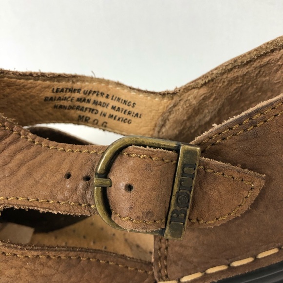 BORN Brown Leather Woven Sandals Size 7.5 - Picture 2 of 13